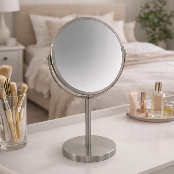 Miroir grossissant sur pied Acier SYDNEY Brossé Spirella