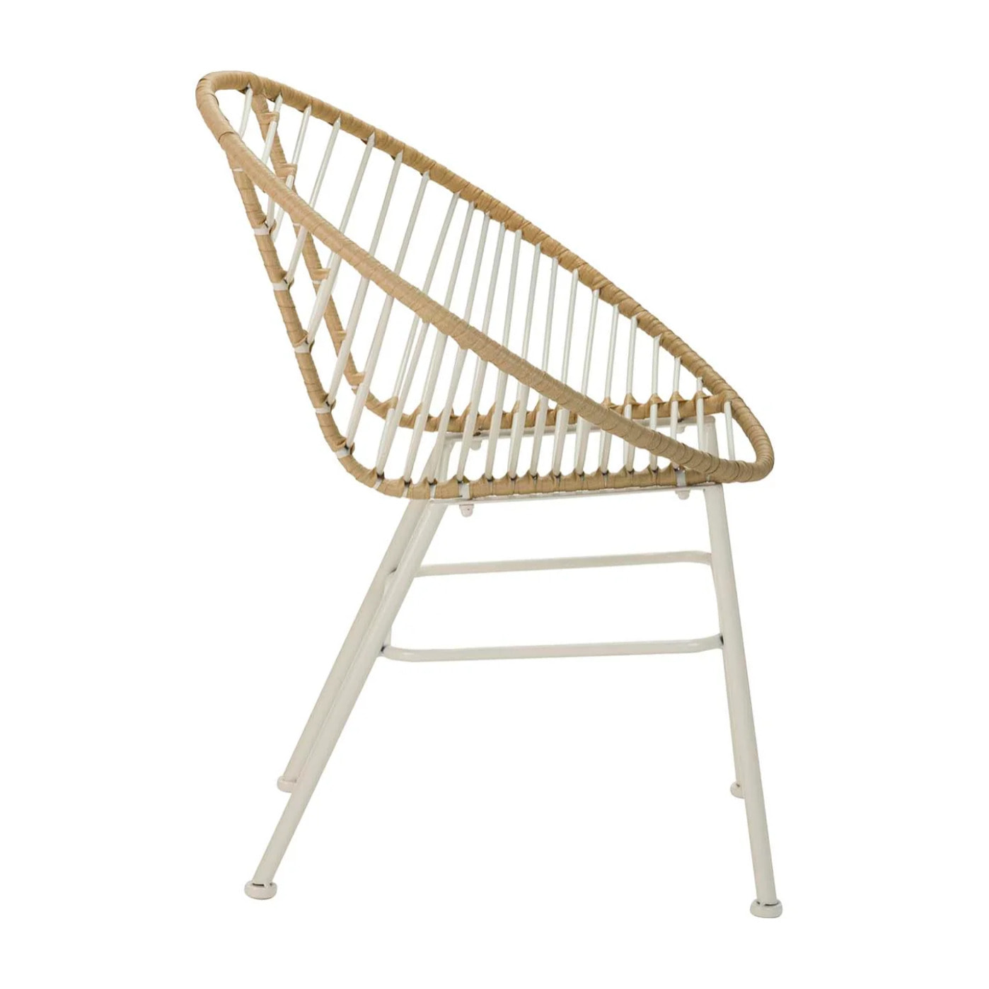 Silla Metal Fibra Sintetica Beige 56x66x78cm