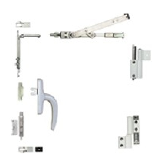 Kit oscillo-battant Galicube 1 V FAPIM à crémone Nefer midi - compas moyen 562 à 1200 mm - blanc 9010 - 1330BA-32