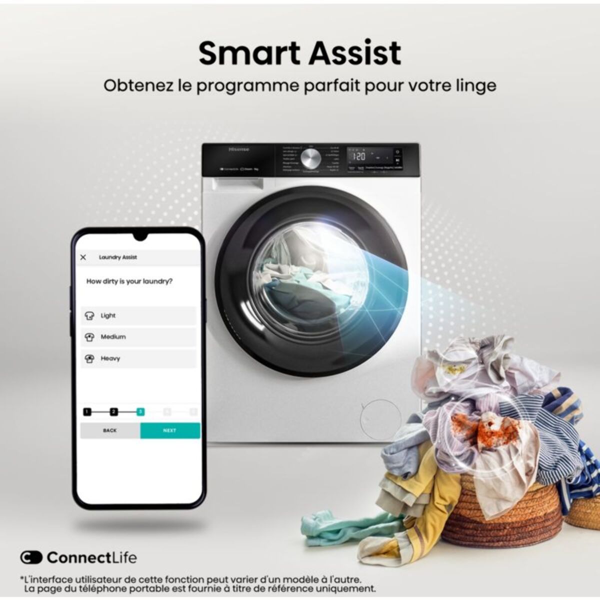 Lave linge séchant hublot HISENSE WD3S8043BB3 PureJetWash
