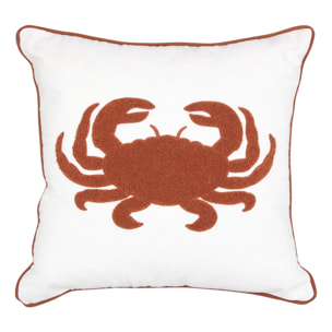 Coussin brodé Oceania 45x45cm blanc