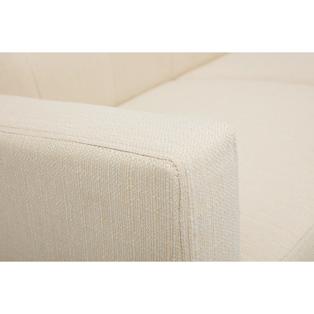 Canapé scandinave 2 places en tissu beige et bois clair MOON