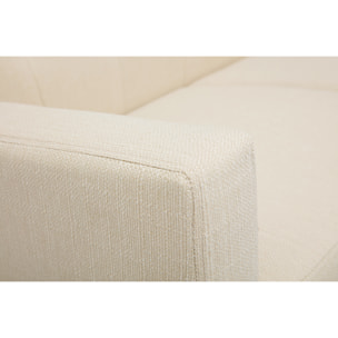 Canapé scandinave 2 places en tissu beige et bois clair MOON