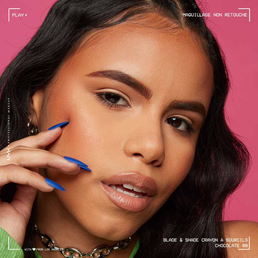 NYX Professional Makeup Blade & Shade, Crayon sourcils double embout, tenue jusqu'à 16h, Chocolate