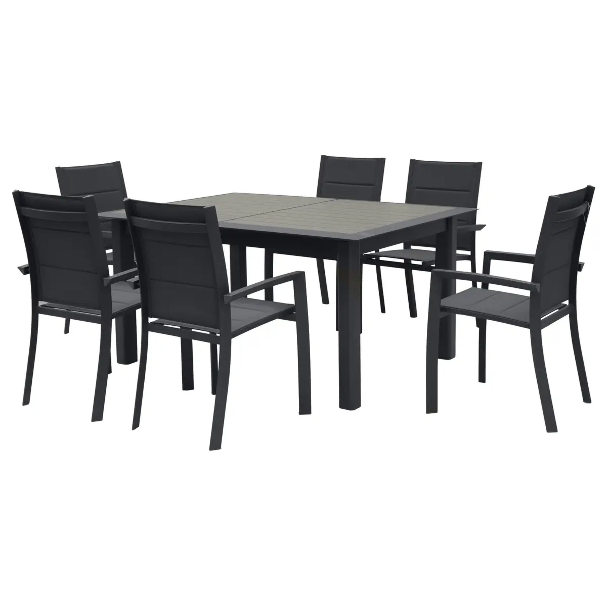 Table de jardin extensible Allure Effet bois muscade & Graphite