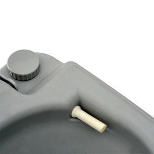 Inodoro Portátil WC Portátil con 2 Tanques de 10L Carga 200 kg Inodoro para Exterior Camping Acampar Senderismo 36x42x30 cm Gris