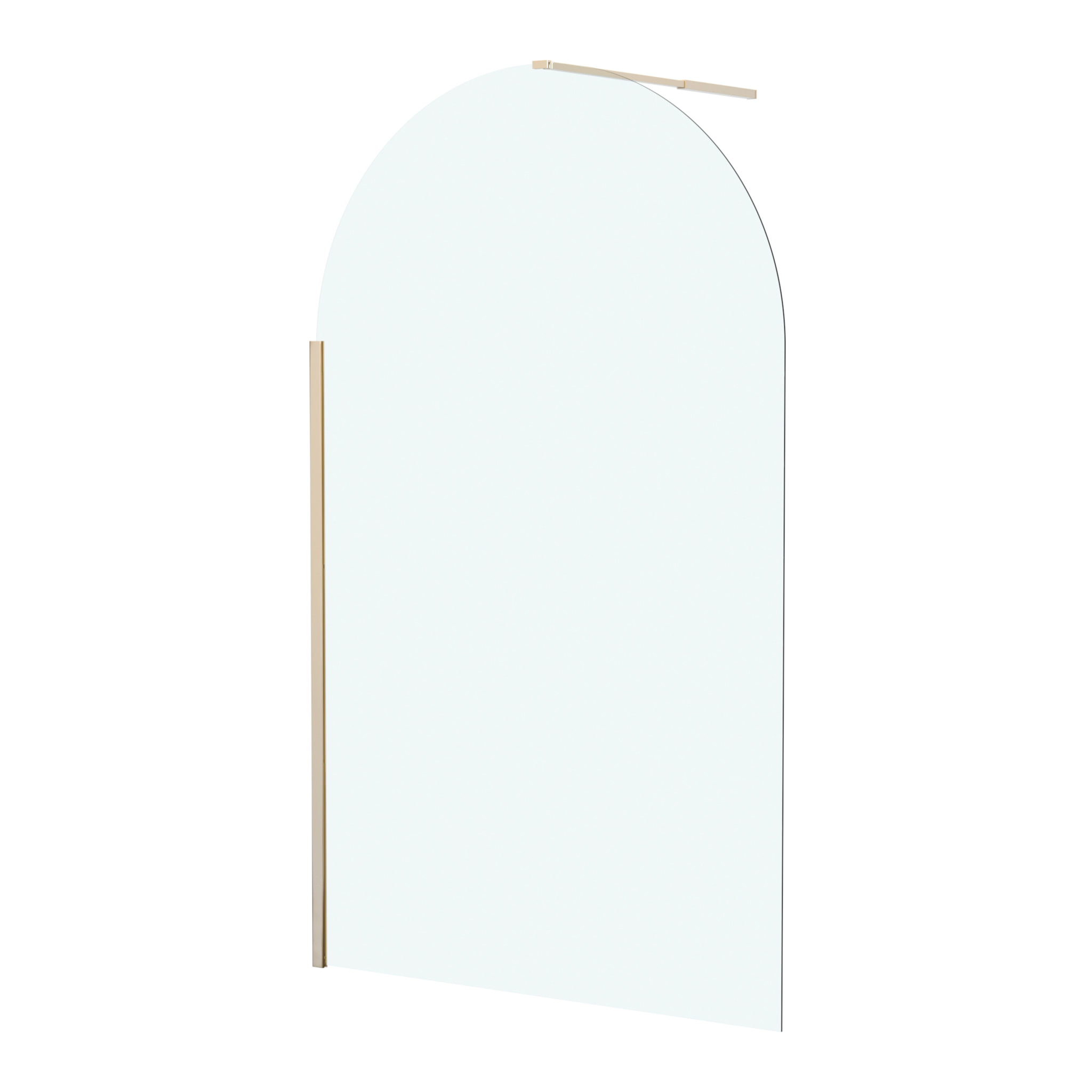 Paroi de Douche arrondie 120x200 cm - Profilé Or Doré Brossé - GOLDY CURVED
