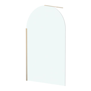 Paroi de Douche arrondie 120x200 cm - Profilé Or Doré Brossé - GOLDY CURVED
