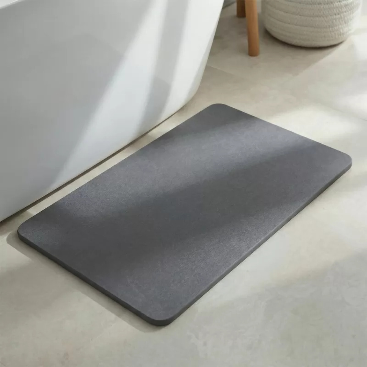 TAPIS DE BAIN DIATOMITE GRIS FONCE 60X39CM SPIRELLA