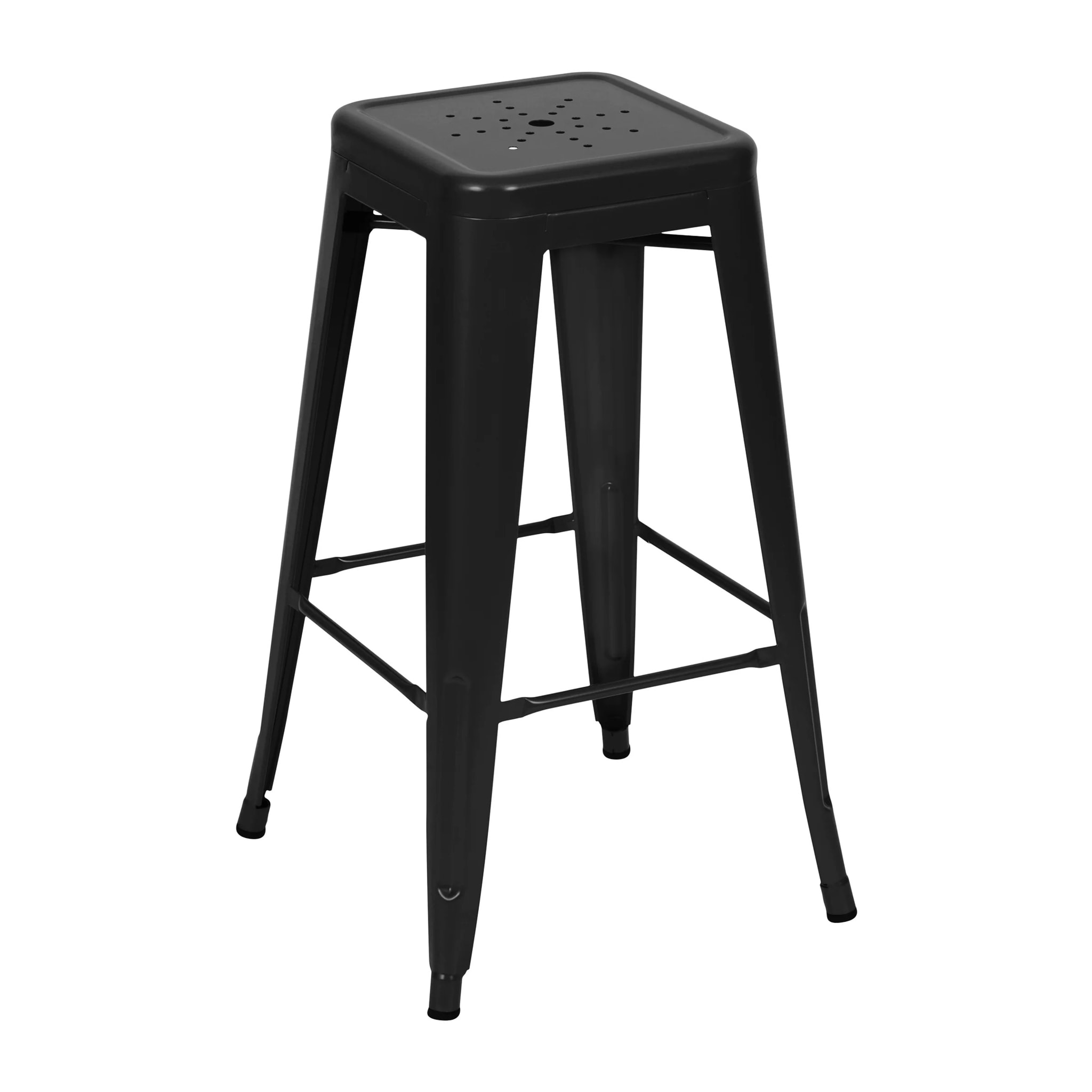 Lot de 2 tabourets pour îlot central 66 cm en métal noir mat - Indus