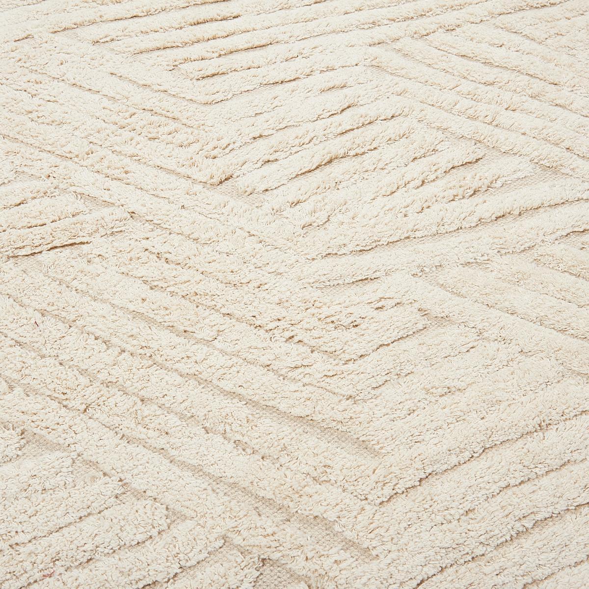 Tapis salon et chambre fait main en coton motif faux uni REFE