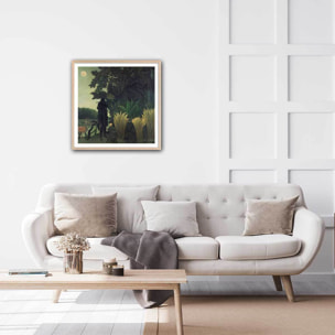 Poster La charmeuse de Serpents - Henri Rousseau Affiche + cadre en bois - Chêne