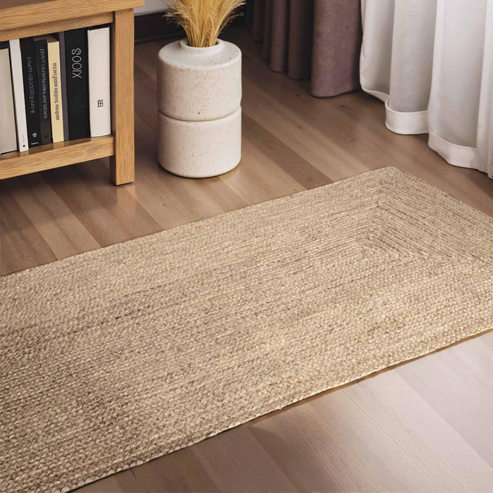 Tapis salon motif simple, veik tissé main, design chaleureux
