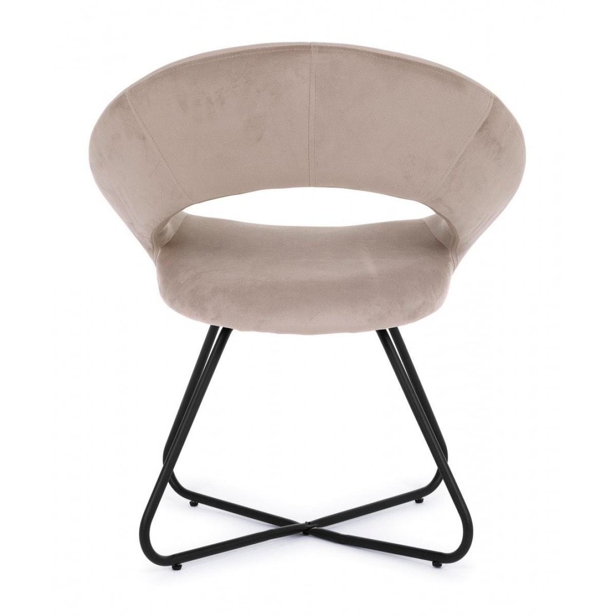 Poltroncina VANITY NERO velluto tortora