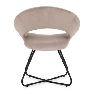 Poltroncina VANITY NERO velluto tortora