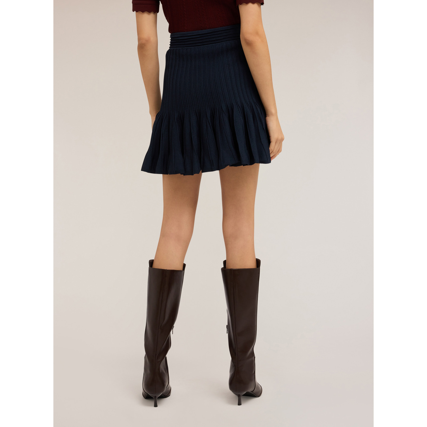 Motivi - Minigonna flared in maglia - Blu