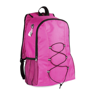 DAM Mochila Lendross en resistente poliéster 600D con salida para auriculares y zonas reflectantes. 29x15x43 Cm. Color: Rosa