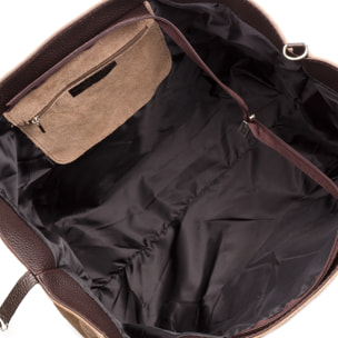 Annagrazia Borsa Shopper Donna.Pelle autentica Scamosciata