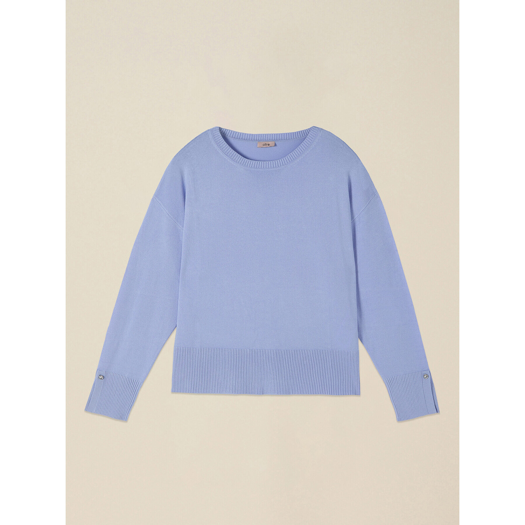 Oltre - Jersey mezcla viscosa con botones joya - Light - blue