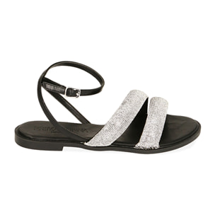 Sandali con strass nero