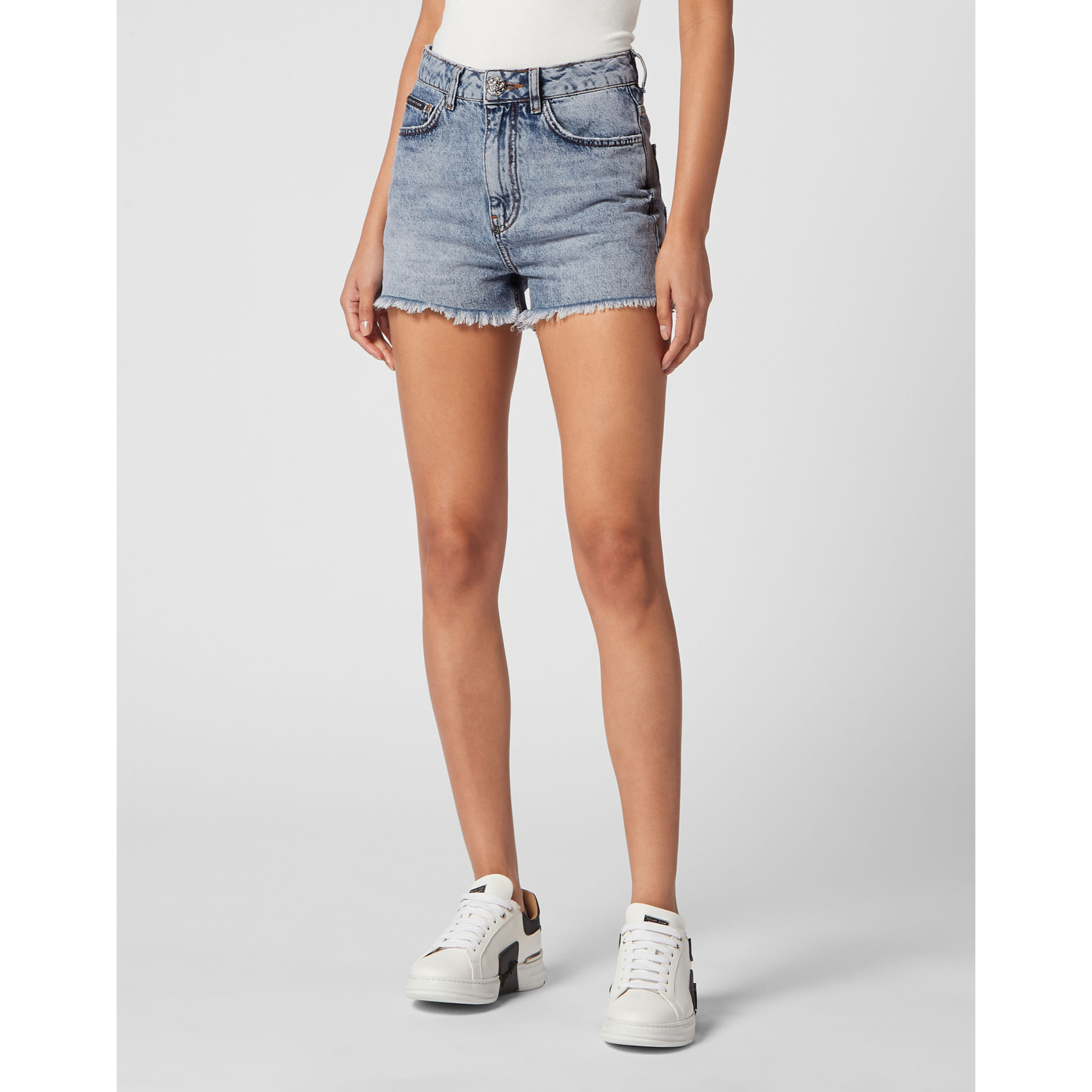 PHILIPP PLEIN Pantaloncini di jeans LOVE
