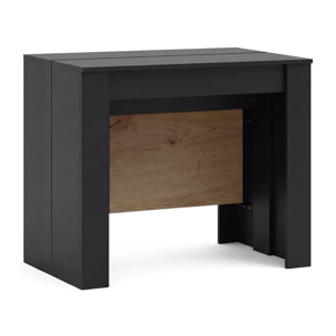 Mesa consola extensible en negro mate y alpine oak 50-235x90 cm Denis Negro Mate - Alpine Oak