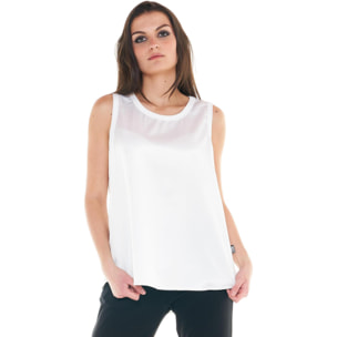 Canotta satin da donna Black and White