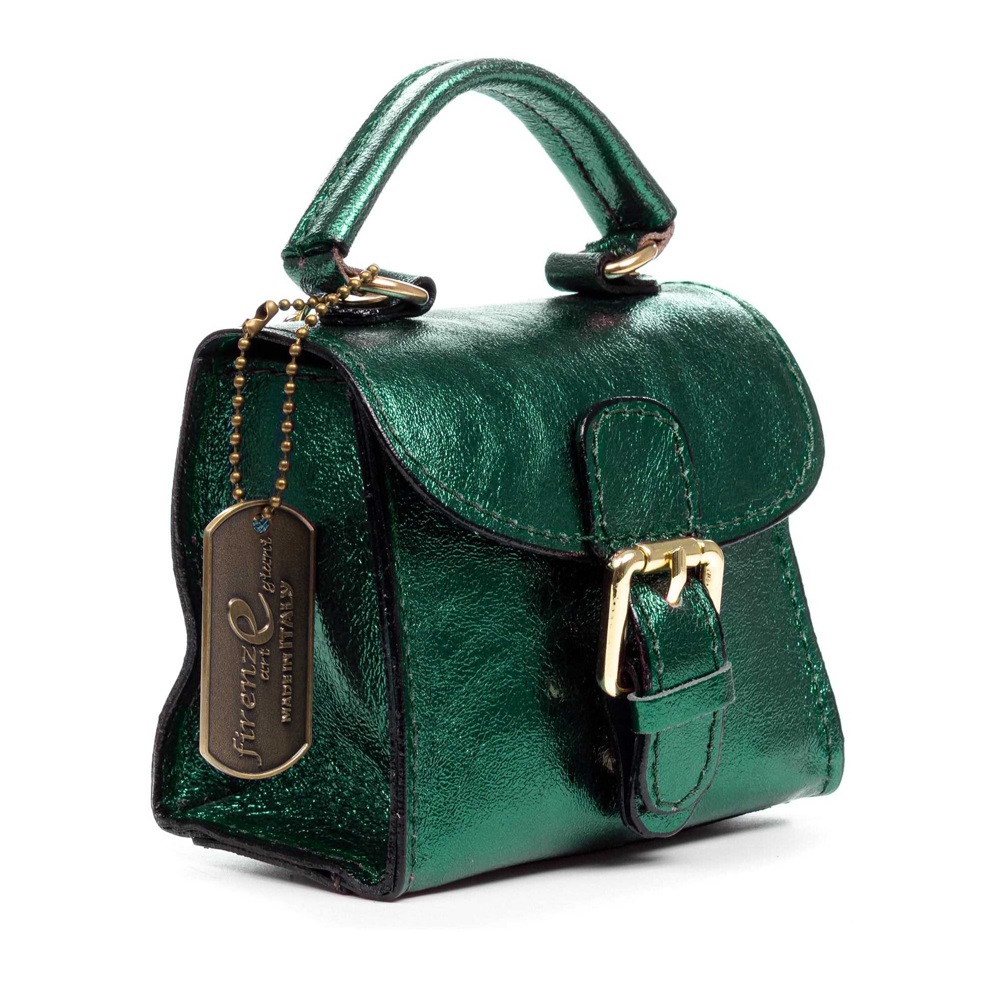 Annicco mini borsa a mano e a spalla per donna. Vera pelle finitura scamosciata lucida.