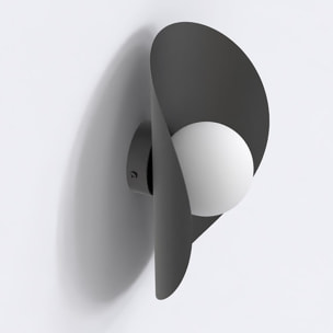 Lampada da parete Fiero in acciaio nero opaco