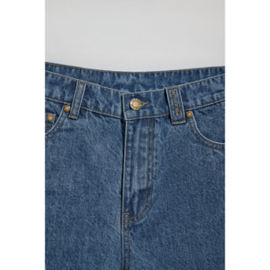 Shorts Juno in denim con logo ricamato