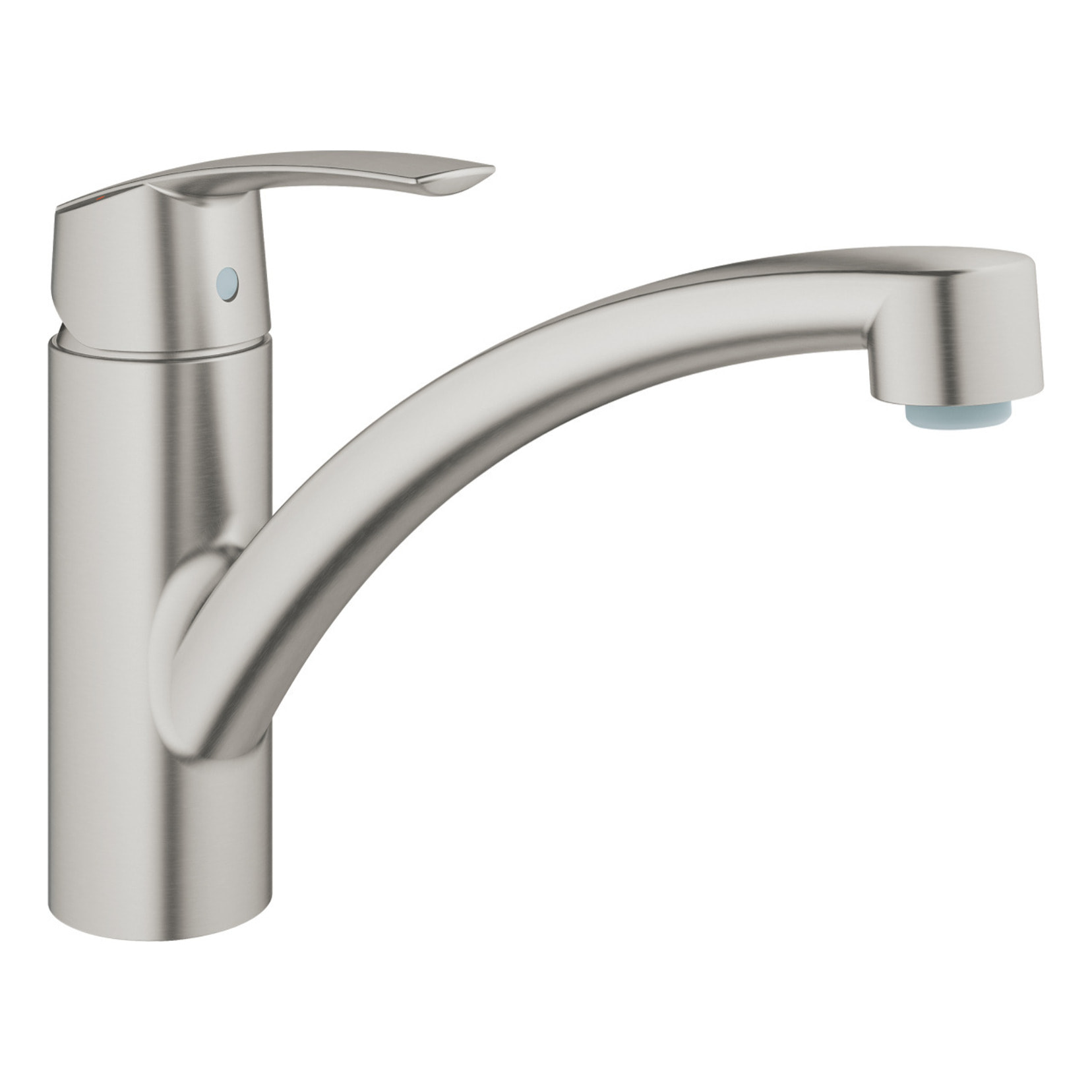 Set Kubus Evier sous plan 56x46cm Fragranit+, Blanc Glace + Mitigeur Grohe Monocommande SuperSteel (125.0512.506-DC1)