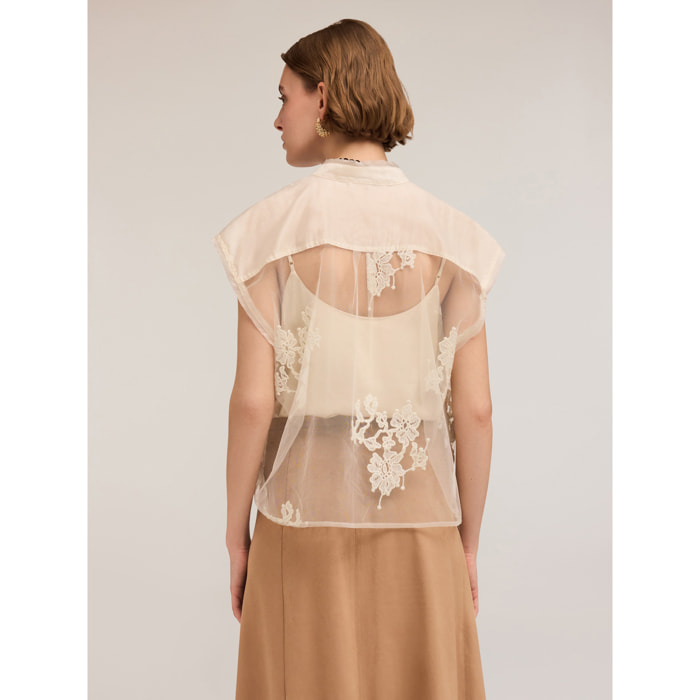 Motivi - Camicia senza maniche in pizzo - Bianco