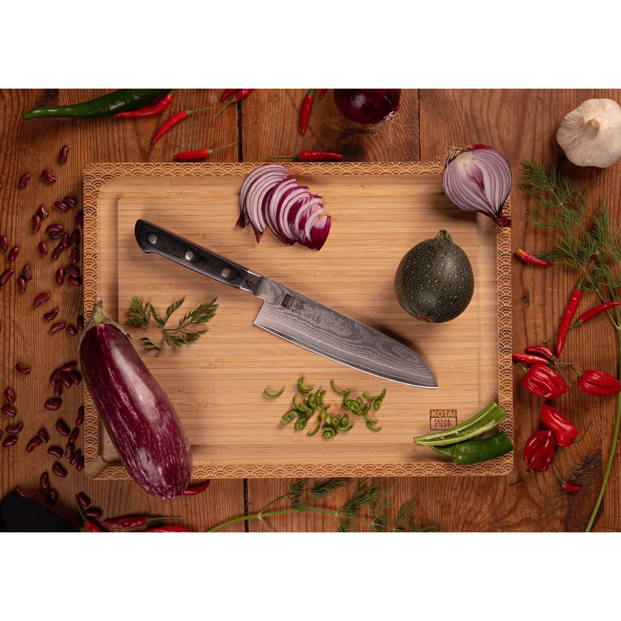 Le Set Complet : 5 couteaux (office 9cm + universel 15cm + nakiri 16cm + santoku 18cm + gyuto 20cm)