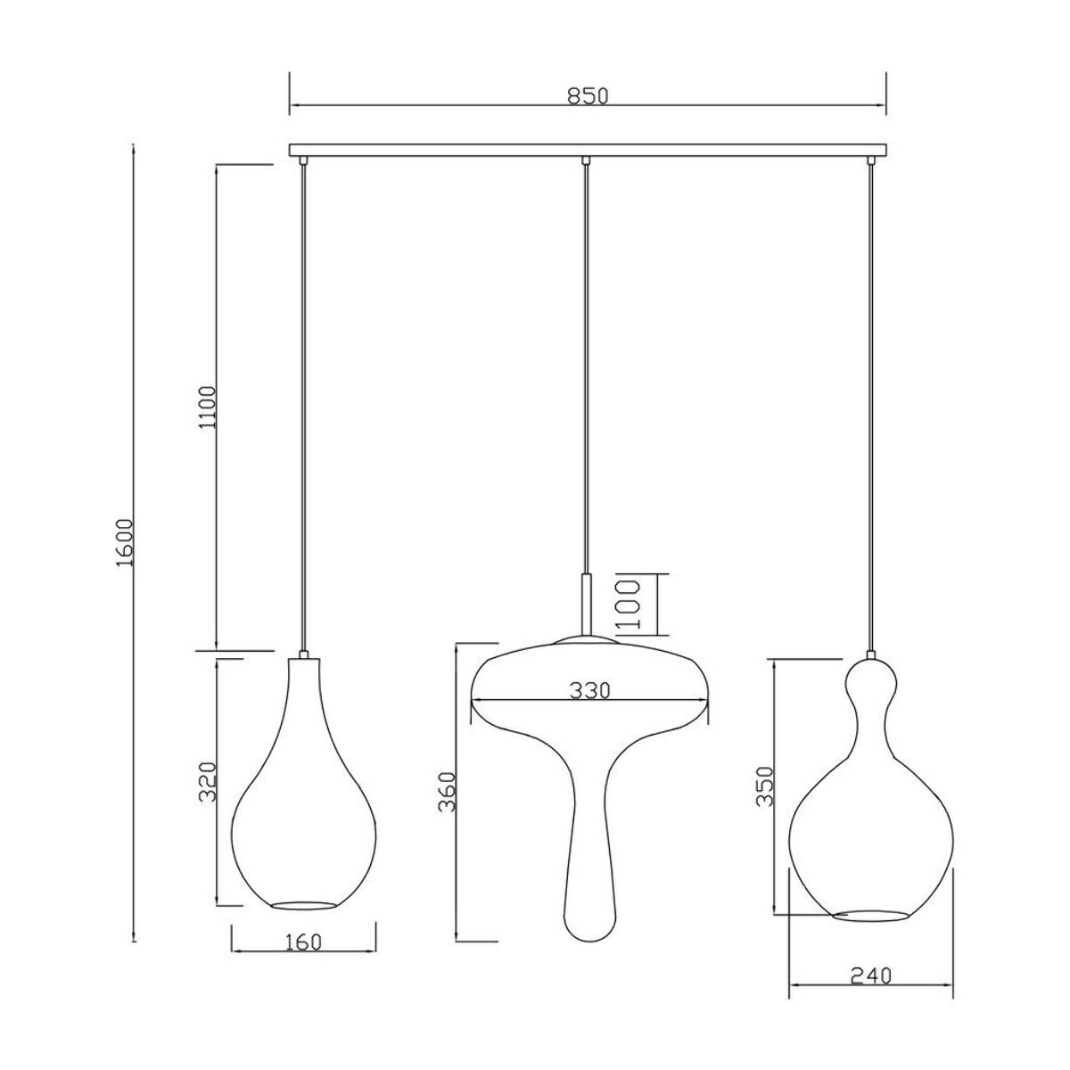 Suspension Goccia 100cm Kare Design
