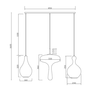 Suspension Goccia 100cm Kare Design