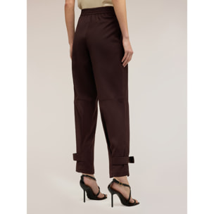 Motivi - Pantaloni in poliviscosa con cinturini - Marrone