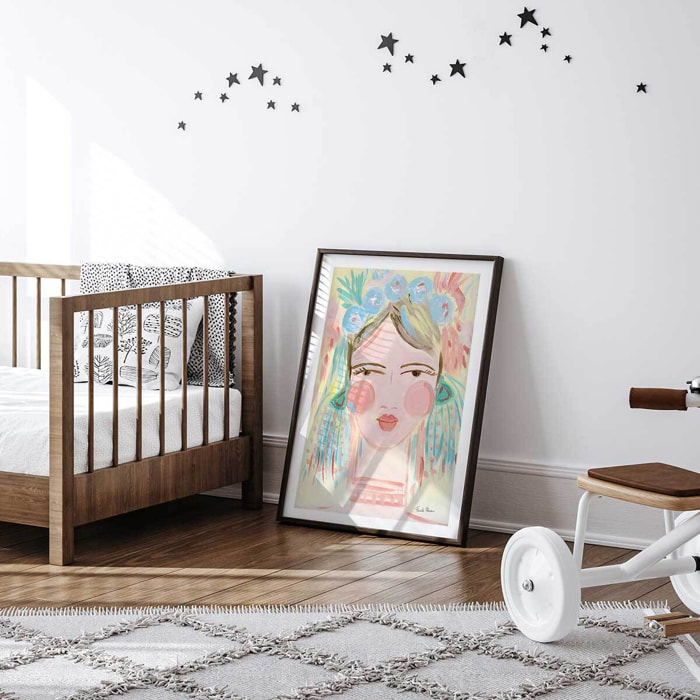 Affiche enfant visage Affiche sous cadre noir