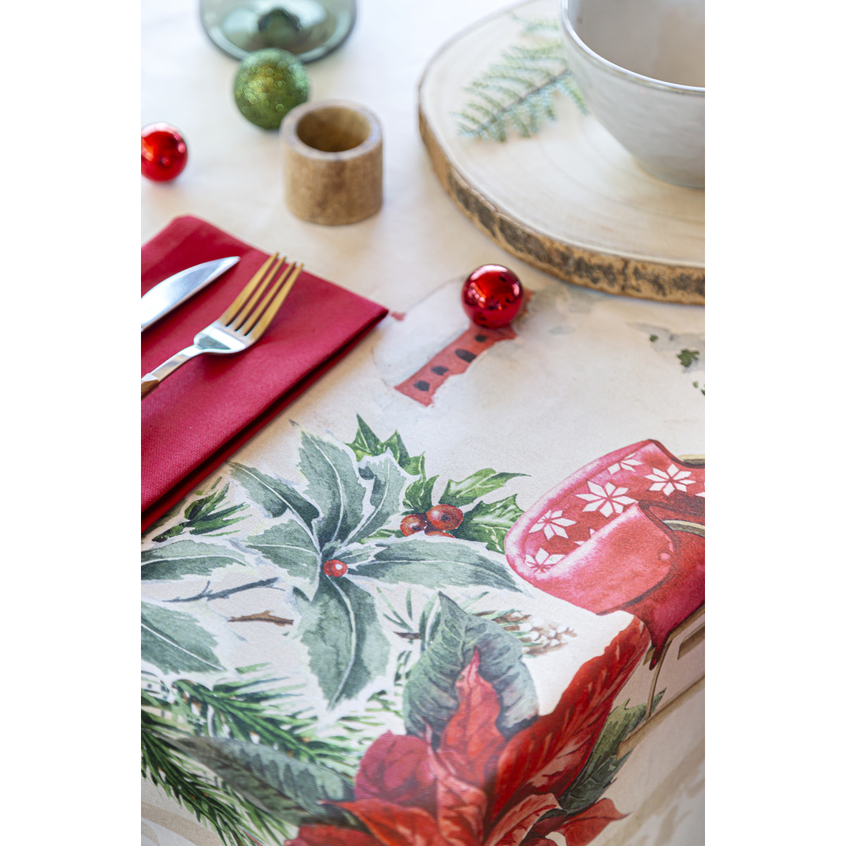 NOËL CHAMONIX - Nappe de Noël 100% coton - plusieur dimensions