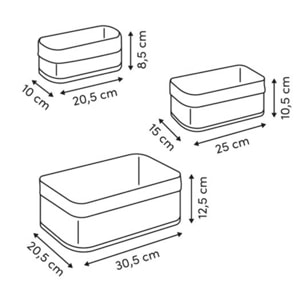 Panier Stemy L20/25/30,5cm beige 3 pièces