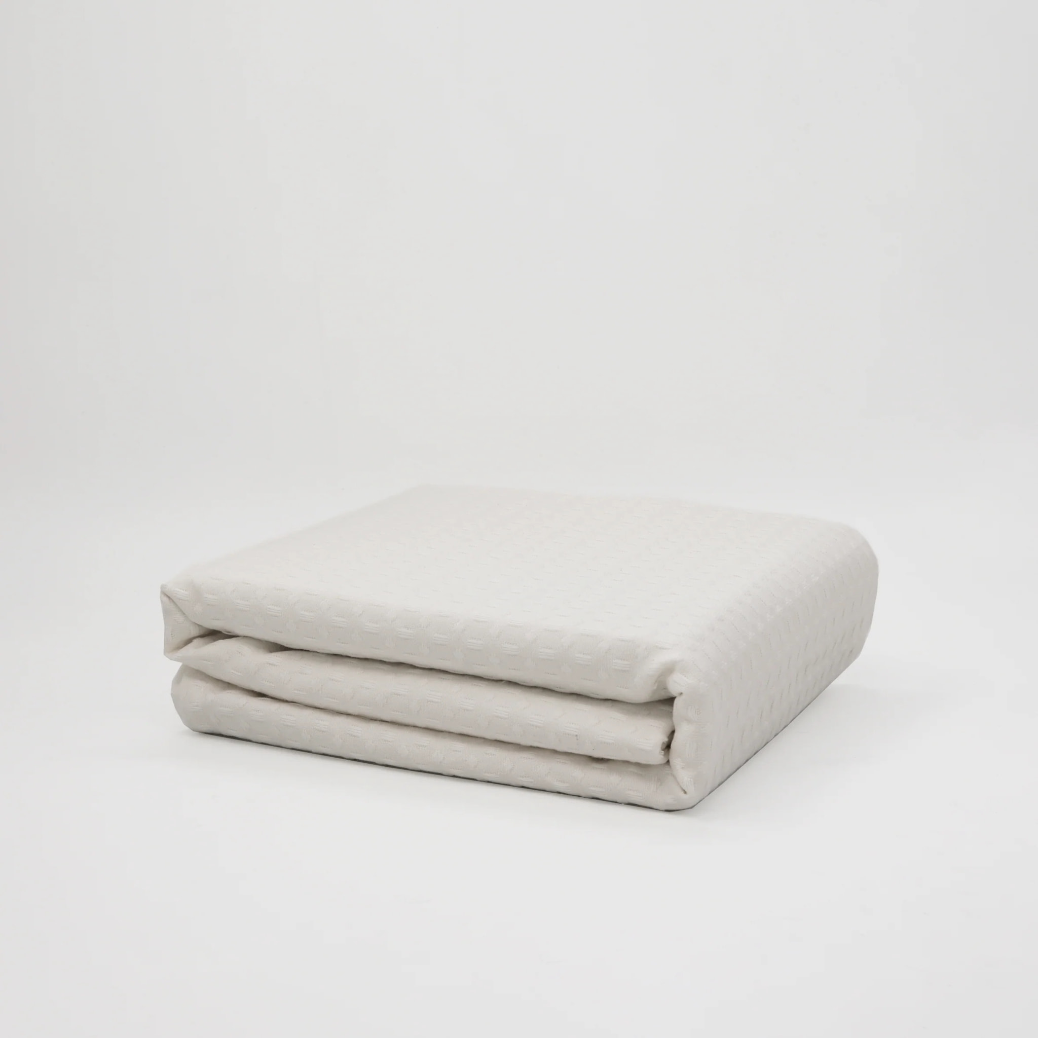 Plaid gaufré 100% coton Blanc chimique 130x170 cm