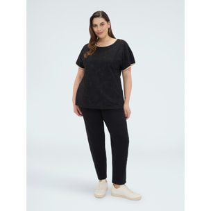 Fiorella Rubino - T-shirt con ricamo floreale - Nero