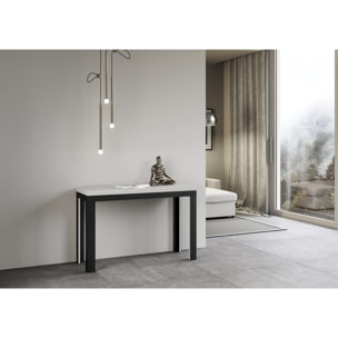 Mesa tipo libro 120x45/90 cm Linea Double Fresno Blanco estructura Antracita