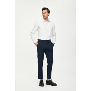Camicia Uomo 1 Bottone Italiano Slim Cotone Riga Media Verde Medio/Bianco