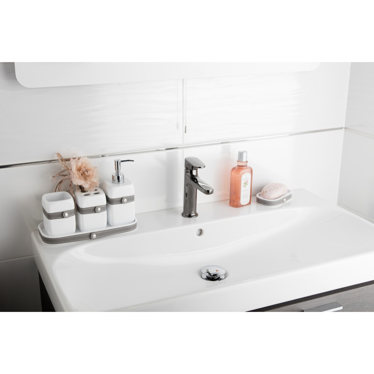 Bela Porte-savon en polyrésine, Blanc (BELA39)