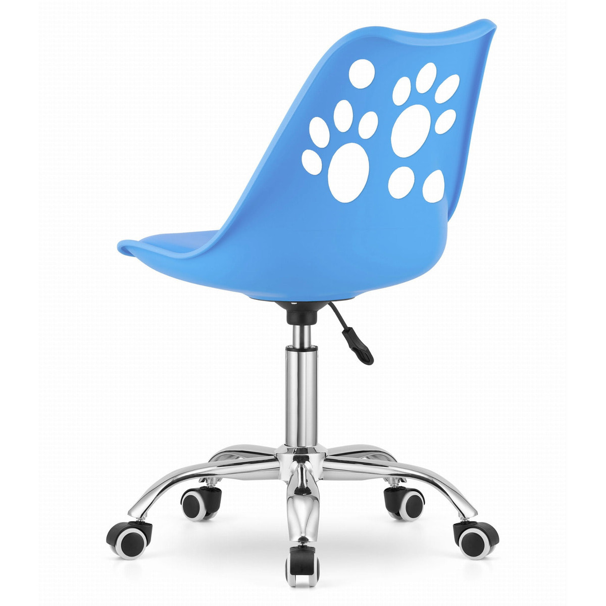 Sedia girevole PRINT blu per bambini e ragazzi con decoro a zampe