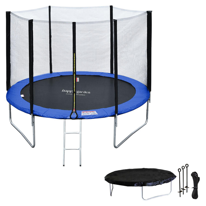 Trampoline réversible avec accessoires - Bleu