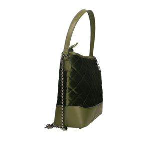 Borsa a spalla da donna In Velluto Made in Italy 31x25x11 cm