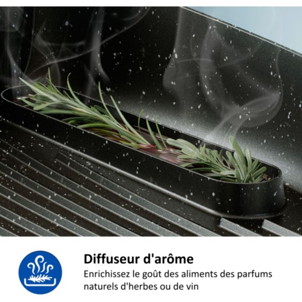 Plancha électrique PHILIPS HD6212/90 Grill de table Série 5000, 50x25 cm, fumoir & diffuseur d'arôme