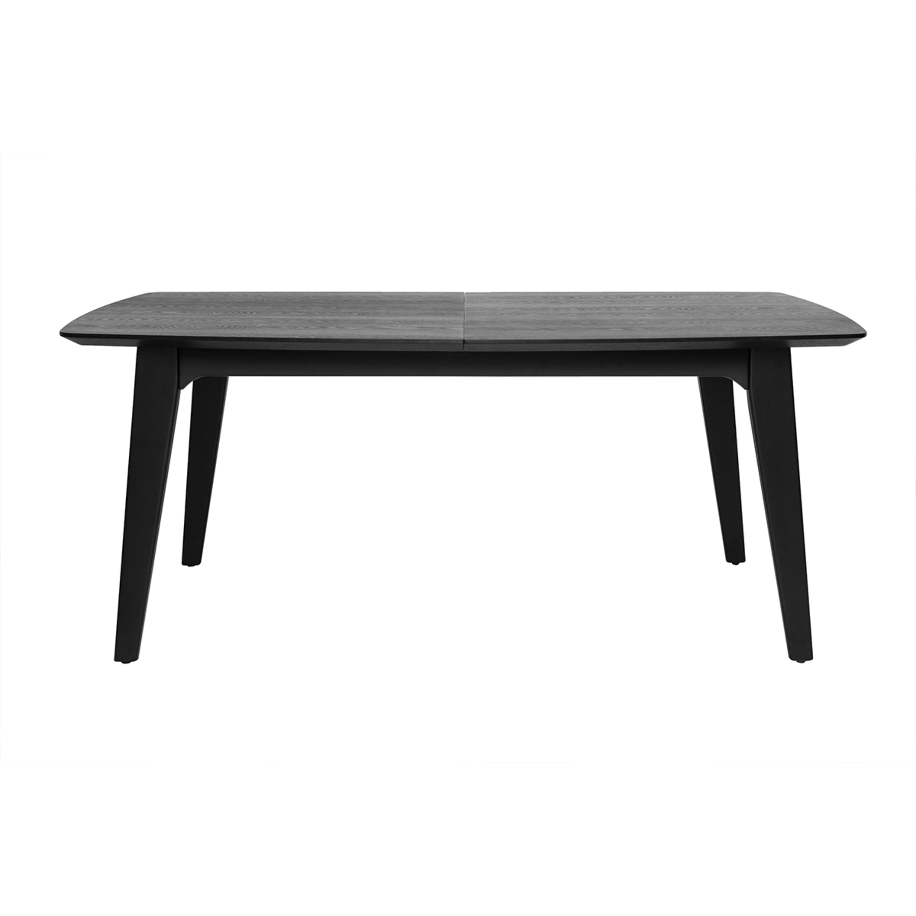 Table extensible rallonges intégrées rectangulaire en bois noir frêne L180-230 cm FIFTIES