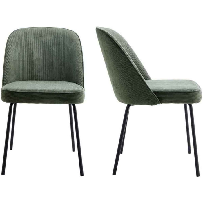 Lot de 2 chaises en velours côtelé - OLDEN